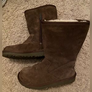 Brand new UGG zip brown boots, size 1